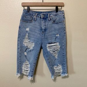 Distressed Bermuda Shorts